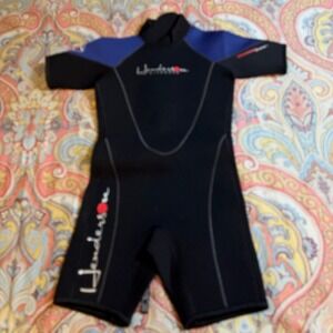 Henderson Kids Thermoprene 3mm Shorty Wetsuit Black Blue Dive Snorkel Suit